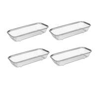 UKCOCO Panier à Couverts Design à Maillage Dur Trous Uniformes en Acier Inoxydable Argenté Rangement Rapide Lot de 4 Pièces pour Lave-vaisselle