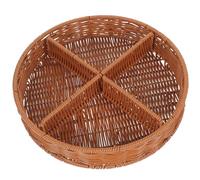 UKCOCO Panier de Fruits Rond en Pp, Panier de Rangement Polyvalent | Cadre Intérieur Amovible, Design Tressé Soigné, pour Voyage et Maison, Aliments, Bonbons