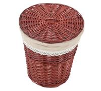 UKCOCO Panier de Rangement Rotin Tressé avec Couvercle pour Vêtements Corbeille Multi Usage pour Maison et Magasins de Hot Pot pour Serviettes et Jouets