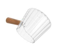 UKCOCO Pichet à Lait en Verre de 180ml Poignée en Bois, Gobelet Mesureur Sûr et Pratique pour Mousse de Lait à Domicile et Fêtes Couleur Aléatoire