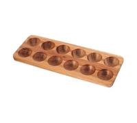 UKCOCO Plateau à Œufs en Bois Marron, Organisateur Rectangulaire pour 12 Œufs, Rangement Élégant Cuisine et Réfrigérateur