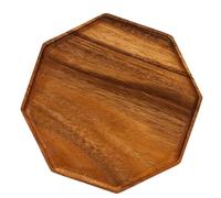 UKCOCO Plateau de Service Alimentaire en Bois Octogonal pour Hôtels et Bars | Finition Marron, Ponçage Lisse sans Bavures, Usage Décoratif et Sûr, Desserts et Collations