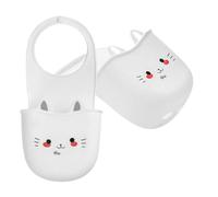 UKCOCO Porte-éponge de Cuisine pour évier, Organisateur d'évier de Cuisine en Silicone Blanc, 2pcs, Panier Drain Basket en Forme de Chat, pour Sinks et basins