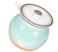 UKCOCO Pot à Sucre et Sel en Céramique 600ml avec Cuillère Design Rétro Cuisine et Restaurant Boîte de Rangement