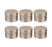 UKCOCO Pots à Bougies Vides en Alliage D'aluminium Lot de 6 50ml, Boîtes Circulaires Résistantes et Hermétiques pour Bricolage et Stockage de Baumes
