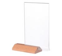 UKCOCO Présentoir de Table en Acrylique Transparent Format A6 Vertical Incliné, Porte-menu Rigide pour Affichage de Menus, Photos et Informations, Support Polyvalent pour Restaurants,