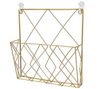 UKCOCO Range Mural Porte Revue en Métal Doré Cadre Filaire, Support Pratique et Design Élégant pour Décoration Intérieure Facile D'accès