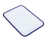 UKCOCO Rectangulaire Plateau Élégant Blanc de Service, Émaillé Grand Format | Surface Résistante aux Rayures, Entretien Facile, Usage la Cuisine et Outils, Style Sobre pour Salon de Thé