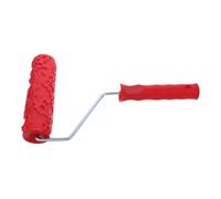 UKCOCO Rouleau à Texturer Effet Bois 26mm pour Peinture Murale Décorative | Caoutchouc, Plastique et Métal, Poignée Intégrée, pour Accents Muraux et Mobilier, Rouge
