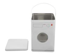UKCOCO Seau de Buanderie en Fer Blanc Forme Machine à Laver, Blanc | Rangement pour Lessive Poudre, Conteneur Portable Léger pour Perles, Liquide et Organisation