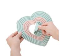 UKCOCO Sets de Table Isolants Thermiques Résistant Haute Température en Silicone Forme Cœur, Dessous de Verre Antidérapant Tapis de Table Multifonction Protection Cuisine et Repas