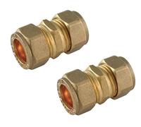 UKDD® Lot de 2 raccords de compression droits en laiton 15 mm