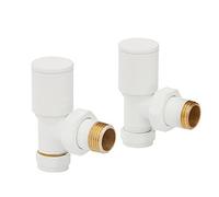UKDD® Lot de 2 rails porte-serviettes pour installation de votre système de chauffage central minimaliste (porte-serviettes coudés blancs)