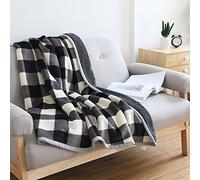 Ukeler Couverture à Carreaux de Buffle/Plaid pour canapé - Jeté de lit Ultra Doux en Flanelle Polaire Sherpa pour Enfants et Adultes - 152,4 x 127 cm