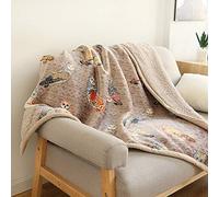 Ukeler Jeté de lit en Flanelle Sherpa 152,4 x 203,2 cm - Joli Motif Hibou coloré en Peluche Douce pour lit/canapé/Bureau/Camping