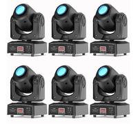 UKing 100W Jeux de Lumiere DJ - Lyre LED RGBW DMX Gobo Beam - Pack DE 6 Lumière de Scène Pour Club Disco Mariage