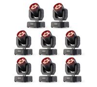 UKing 110W 6 Lyre LED RGBW - Lumière de Scène Beam Wash DMX 4 en 1 avec Télécommande - Jeux de Lumiere DJ PACK DE 8