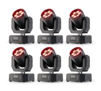 UKing 110W 6 Lyre LED RGBW - Lumière de Scène Beam Wash DMX 4 en 1 avec Télécommande - Jeux de Lumiere DJ PACK DE 6