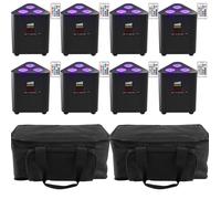 UKing 120W 3 LED Jeux de Lumiere DJ - Par LED Avec 2 Sac Batterie 4400 mA Rechargeables RGBW DMX avec Télécommande Pack De 8