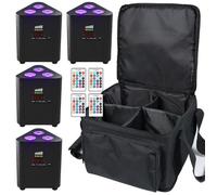 UKing 120W 3 LED Jeux de Lumiere DJ - Par LED Avec Sac Batterie 4400 mA Rechargeables RGBW DMX avec Télécommande Pack De 4
