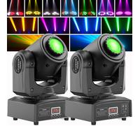 UKing 120W DJ Lyre LED Lumière de Scène - 2PCS Jeux de Lumiere DJ 8 Gobo 8 Couleurs Beam DMX512 pour Disco Party Bar Mariage
