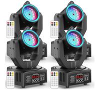 UKing 120W Lyre LED RGBW DMX Beam Gobo Avec Bande Lumineuse RGB et Laser - Pack de 4 Jeux de Lumiere DJ Pour Party Disco