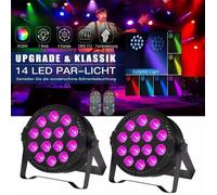 UKing 14 LED RGBW Jeux de Lumières - 140W Lumière de Scène avec Télécommande - Par LED Stroboscope & Son Pour Disco Fête PACK DE 2