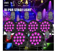 UKing 14 LED RGBW Jeux de Lumières - 140W Lumière de Scène avec Télécommande - Par LED Stroboscope & Son Pour Disco Fête PACK DE 6