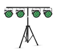 UKing 140W 14 LED RGBW Lumière de Scène - Jeux de Lumière DJ Avec Stroboscope & Son - Par LED PACK DE 4 Avec Portique
