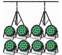 UKing 140W 14 LED RGBW Lumière de Scène - Jeux de Lumière DJ Avec Stroboscope & Son - Par LED PACK DE 8 Avec 2 Portique