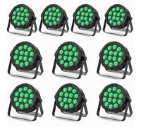 UKing 140W 14 LED RGBW Lumière de Scène - Jeux de Lumière DJ - Par LED Avec Stroboscope & Son Pour Disco Fête PACK DE 10