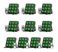 UKing 180W 9 LED RGBW Jeux de Lumière - Lumière de Scène avec Télécommande, Par LED Stroboscope & Son Pour DJ Disco Fête PACK DE10