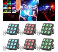 UKing 180W 9 LED RGBW Jeux de Lumière - Lumière de Scène avec Télécommande - Par LED Stroboscope & Son Pour DJ Disco Fête PACK DE 6
