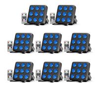 UKing 180W 9 LED RGBW Jeux de Lumière - Lumière de Scène avec Télécommande - Par LED Stroboscope & Son Pour DJ Disco Fête PACK DE 8