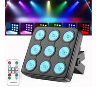 UKing 180W 9 LED RGBW Jeux de Lumières - Lumière de Scène avec Télécommande - Par LED Stroboscope & Son Pour DJ Disco Fête
