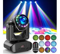 UKing 180W Lumière de Scène - Lyre LED RGBW DMX Beam GOBO 18 Prismes - Jeux de Lumiere DJ Anneau Lumineux Coloré