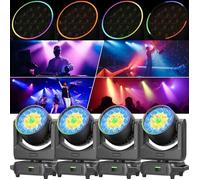 UKING-19 *20W Lumières de Scène Lyre - 19 RGBW LED Spotlights Focusage DMX512 - Avec ouverture Parfaits pour DJ Bars Disco - 4 PCS