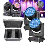UKING-19* 20W Lumières de Scène Lyre -RGBW LED Spotlights Focusage DMX512 + ouverture- Jeux de lumiere * 2 + Avce Flycase *1