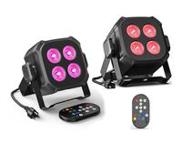 UKING - 2 PCS 32W Lumiere Par LED, RGB 4 LED Projecteur Jeu de Lumière Scene avec Télécommande et, Éclairage de Scène Disco