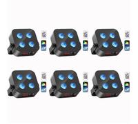 UKing 200W 4 LED RGBWA-UV Jeux de Lumiere DJ 5000mA Batterie - 6PCS Lumière de Scène Contrôle de l'application et Télécommande