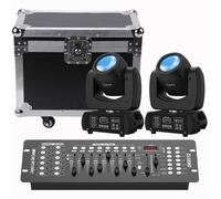UKing 200W DJ Lyre LED Beam 8 GOBO 18 Prisme DMX - PACK DE 2 Jeux de Lumiere DJ Avec Console 192 Canaux & Flightcase
