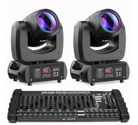 UKing 200W Jeux de Lumiere DJ - DJ Lyre LED Beam 8 GOBO 18 Prisme DMX PACK DE 2 - Lumière de Scène Avec Console 384 Canaux