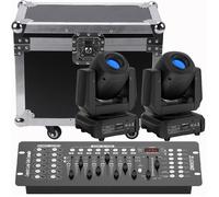 UKing 200W Jeux de Lumiere DJ - DJ Lyre LED Beam 8 GOBO 3 Prisme DMX PACK DE 2 Avec Console 192 Canaux & Flightcase