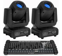 UKing 200W Jeux de Lumiere DJ - DJ Lyre LED Beam 8 GOBO 3 Prisme DMX PACK DE 2 - Lumière de Scène Avec Console 384 Canaux