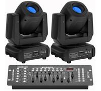 UKing 200W Jeux de Lumiere DJ - DJ Lyre LED Beam 8 GOBO 3 Prisme DMX PACK DE 2 - Lumière de Scène Avec Console 192 Canaux