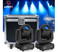 UKing 200W Jeux de Lumiere DJ - DJ Lyre LED Beam 8 GOBO 3 Prisme DMX PACK DE 2 - Lumière de Scène Avec Flightcase