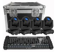 UKing 200W Jeux de Lumiere DJ - DJ Lyre LED Beam 8 GOBO 3 Prisme DMX PACK DE 4 Avec Console 384 Canaux & Flightcase
