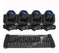 UKing 200W Jeux de Lumiere DJ - DJ Lyre LED Beam 8 GOBO 3 Prisme DMX PACK DE 4 - Lumière de Scène Avec Console 384 Canaux