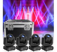 UKing 200W Jeux de Lumiere DJ - DJ Lyre LED Beam 8 GOBO 3 Prisme DMX PACK DE 4 - Lumière de Scène Avec Flightcase