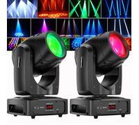 UKing 230W Lyre LED RGBW DMX512 Beam 8 GOBO 18 Prisme Avec Panneau Lumineux arc-en-ciel - Jeux de Lumiere DJ Pack de 2